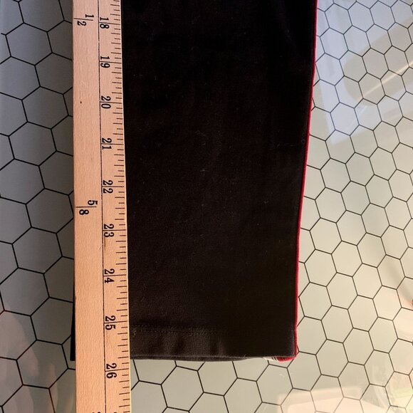 Tommy Jeans Leggings Womens Waist 34" Black Side Stripe Cropped Retro Pants RARE - Picture 6 of 14